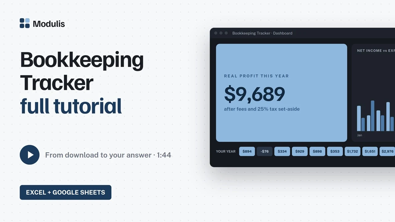 Bookkeeping Tracker video tutorial